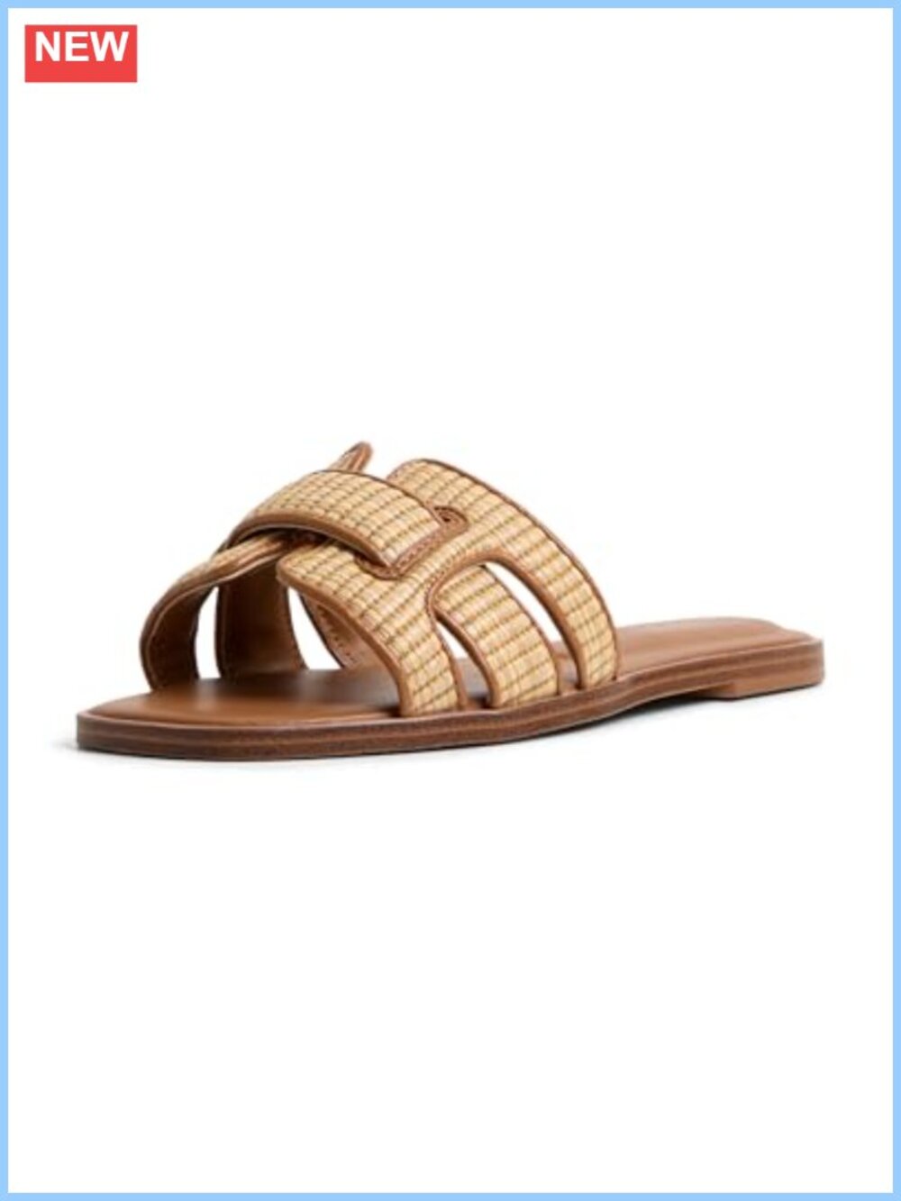ALDO Elenaa Flat Slide Sandals Square Toe Ankle Strap Textile Fibres